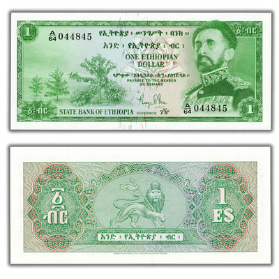 SOLD Ethiopia 1961 $1 One Dollar Note P #18a - Choice UNC