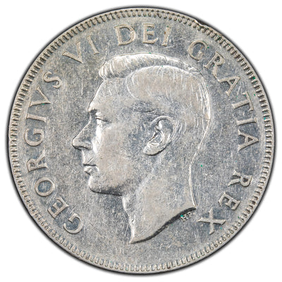 Canada 1948 50 Cents Half Dollar Silver Coin Key Date! - Very Fine +