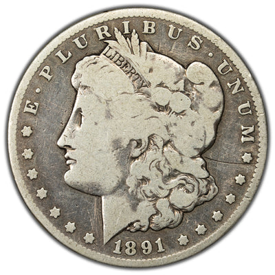 United States 1891-CC $1 Morgan Dollar Silver Coin - Scrape