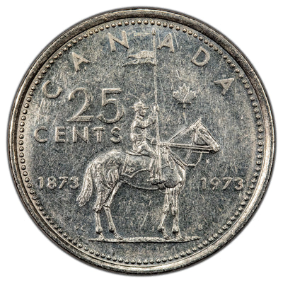 Canada 1973 Large Bust 25 Cents Quarter Coin - Almost Uncirculated (lt. scratches)