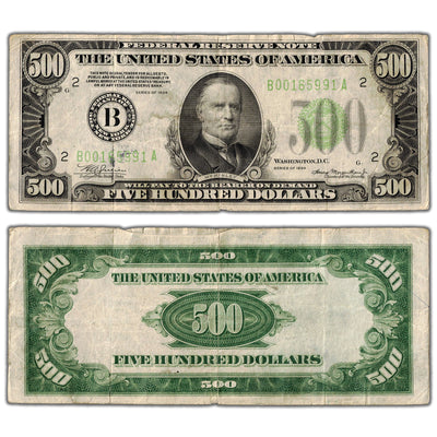SOLD United States 1934 $500 New York Federal Reserve Note - Circulated