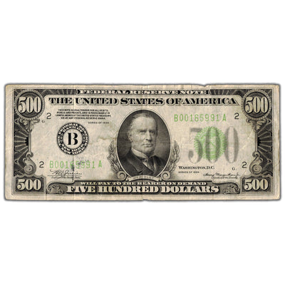 SOLD United States 1934 $500 New York Federal Reserve Note - Circulated