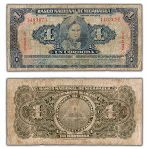 Nicaragua 1951 1 One Cordoba Note P #91b