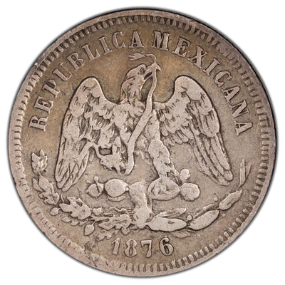 Mexico 1876 Hermosillo Ho F 25 Centavos Silver Coin KM #406