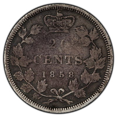 SOLD Canada 1858 20 Cents Silver Coin - One Year Type!