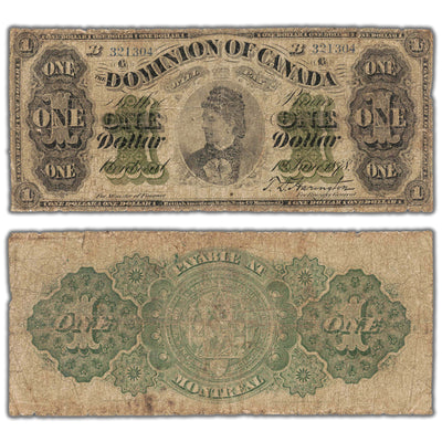 SOLD $1 1878 Dominion of Canada Note Payable at Montreal DC-8e-ii