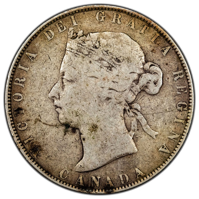 Canada 1871-H 50 Cents Half Dollar Silver Coin - Very Good