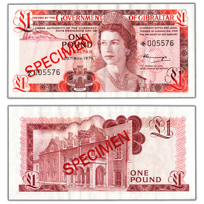 SOLD Gibraltar 1975 4-Note Matched Serial Specimen Set