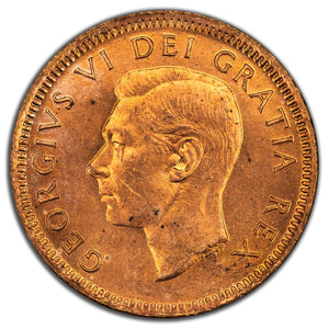 SOLD Canada 1949 A Between Denticle 1 Small Cent Coin - MS-63 Red