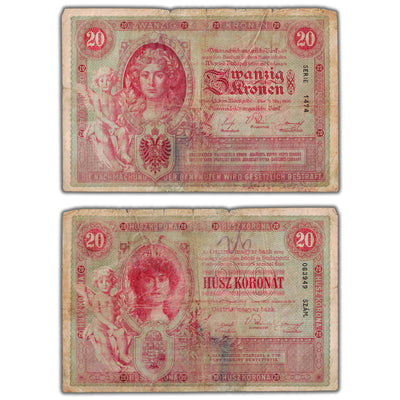 SOLD Austria 1900 20 Twenty Kronen Note P #5 - Writing