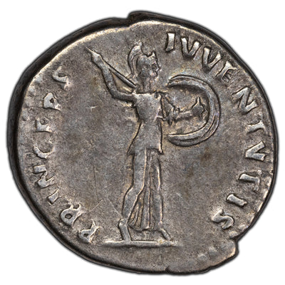 SOLD Ancient Rome 80-81 AD Titus Domitian as Caesar Denarius Silver Coin RIC 268