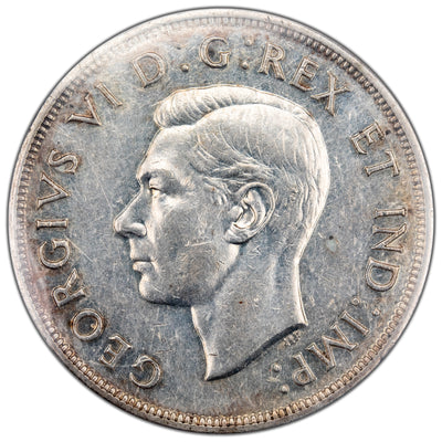 SOLD Canada 1947 Pointed 7 $1 Silver Dollar Coin - ICCS VF-30