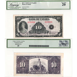 $10 1935 Bank of Canada Note English Text BC-7 - Legacy VF-20