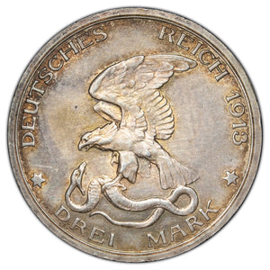 SOLD Germany 1913 A Defeat of Napoleon 3 Mark Silver Coin KM #534