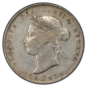SOLD Canada 1872-H 25 Cents Quarter Silver Coin - Fine