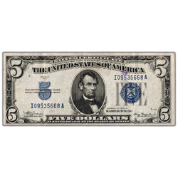 United States 1934 $5 Silver Certificate Note - VF/EF