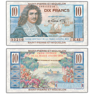 Saint Pierre & Miquelon ND (1950-60) 10 Ten Francs Note P #23 - Choice UNC