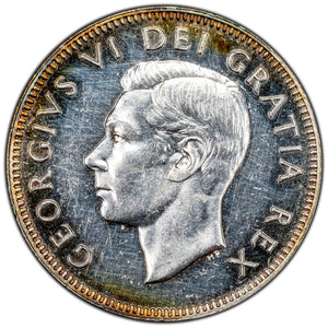 SOLD Canada 1949 25 Cents Quarter Silver Coin - AU-55
