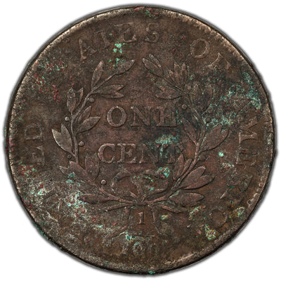 United States 1802 Draped Bust Large Cent Coin - Light Corrosion