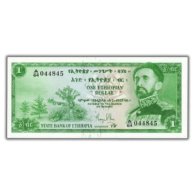 SOLD Ethiopia 1961 $1 One Dollar Note P #18a - Choice UNC