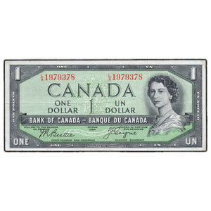 SOLD $1 1954 Bank of Canada Note Devil Face L/A Prefix BC-29b - VF/EF