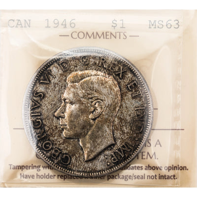 Canada 1946 $1 Silver Dollar Coin - MS-63