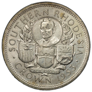 SOLD Southern Rhodesia 1953 One Crown Silver Coin KM #27