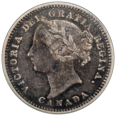 Canada 1881-H Obverse #2 10 Cents Dime Silver Coin - ICCS VF-20