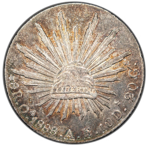 SOLD Mexico 1888 Oaxaca 8 Reales Silver Coin - Cleaned