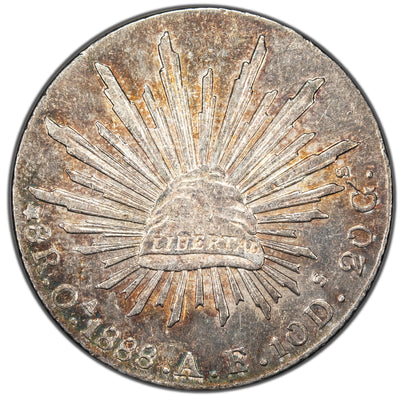 SOLD Mexico 1888 Oaxaca 8 Reales Silver Coin - Cleaned