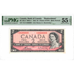 $2 1954 Bank of Canada Note *Z/Z Replacement Prefix BC-38cA - PMG AU-55 EPQ