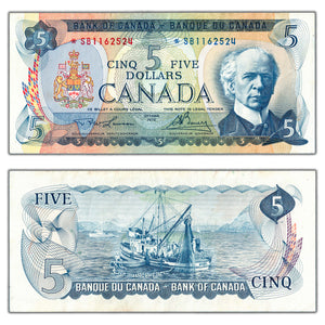 SOLD $5 1972 Bank of Canada Note *SB Replacement Prefix BC-48bA - EF