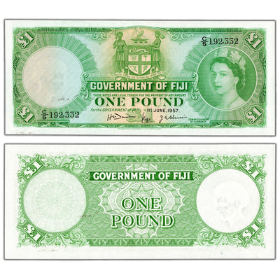 Fiji 1957 1 One Pound Note P #53b - Choice Uncirculated