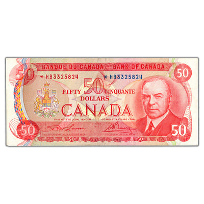 SOLD $50 1975 Bank of Canada Note *HB Replacement Prefix BC-51aA - VF/EF