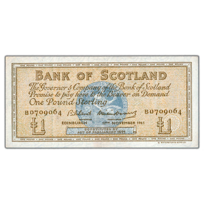 Scotland 1961 1 One Pound Note - Circulated