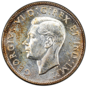 SOLD Canada 1947 Maple Leaf 25 Cents Quarter Silver Coin - AU-55