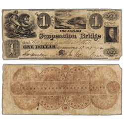 $1 1840 The Niagara Suspension Bridge Note #535-10-06-02 - Missing Corner
