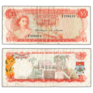 SOLD Bahamas 1968 $5 Five Dollars Note P #29a - Circulated