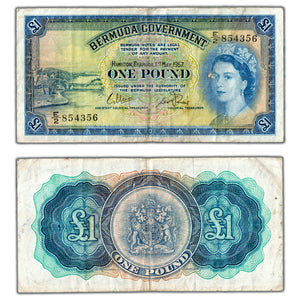 SOLD Bermuda 1957 1 One Pound Note P #20 - Circulated