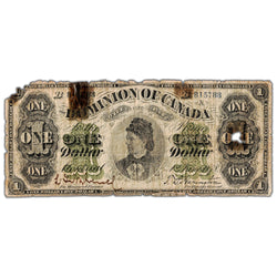 $1 1878 Dominion of Canada Note Payable at Montreal DC-8e-ii - Damaged