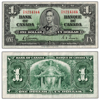 $1 1937 Bank of Canada Note Gordon-Towers Y/A Prefix BC-21c - VF+