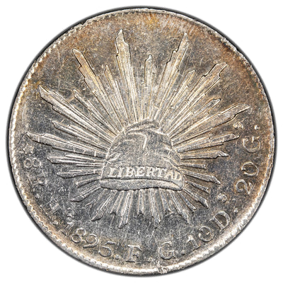 Mexico 1895 Hermosillo 8 Reales Silver Coin - Cleaned