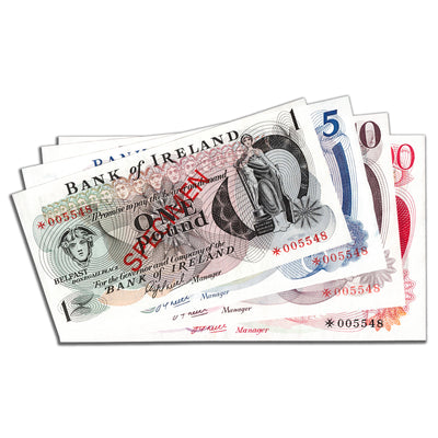 Northern Ireland ND (1978) 4-Note Matched Serial Specimen Set