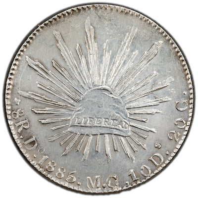 Mexico 1886 Durango Do-MC 8 Reales Silver Coin - Cleaned