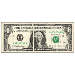 United States 1995 $1 Dallas Federal Reserve Note - Gutter Fold Error