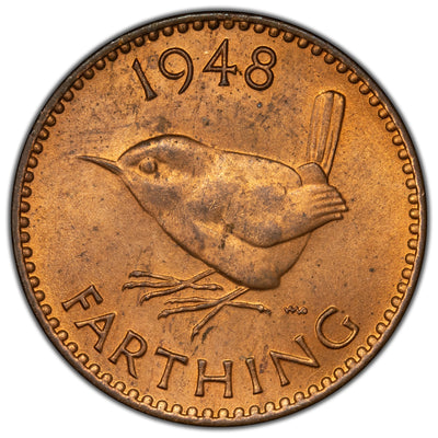 Great Britain 1948 Farthing Coin KM #843
