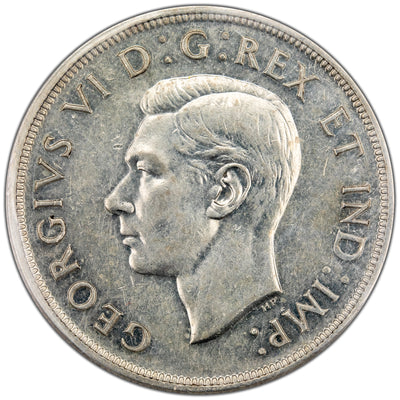 SOLD Canada 1947 Point 7 w/ Dot $1 Silver Dollar Coin - ICCS EF-40