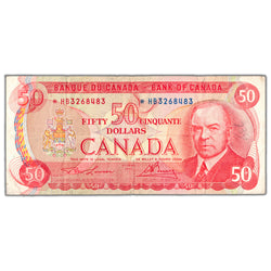 $50 1975 Bank of Canada Note *HB Replacement Prefix BC-51aA - Minor Pencil