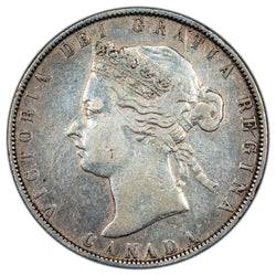 Canada 1881-H 50 Cents Half Dollar Silver Coin - Cleaned