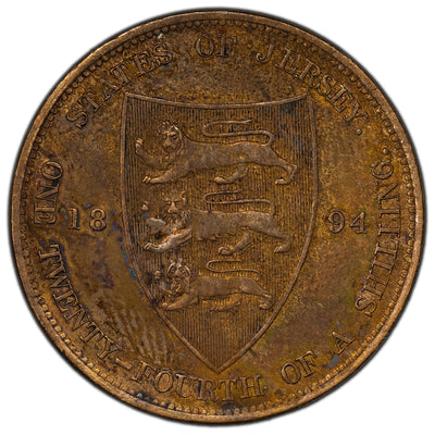 Jersey 1894 1/24 Shilling Coin KM #7